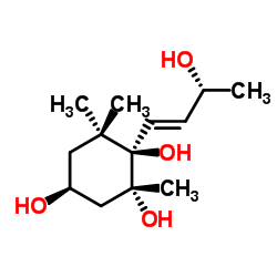 Megastigm-7-ene-3,5,6,9-tetraol structure, CAS 680617-50-9