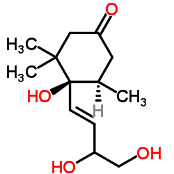 6,9,10-Trihydroxy-7-megastigmen-3-one structure, CAS 476682-97-0