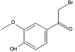 2-bromo-1-(4-hydroxy-3-methoxyphenyl)ethanone structure, CAS 69638-06-8
