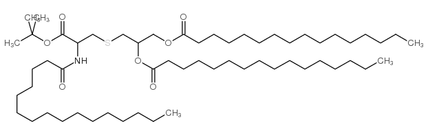 3-(3-tert-butoxy-3-oxo-2-palmitamidopropylthio)propane-1,2-diyldipalmitate structure, CAS 87363-03-9