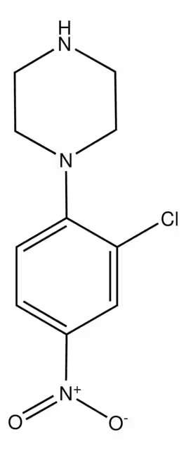 1-(2-fluoro-4-nitrophenyl)piperazine structure, CAS 154590-33-7