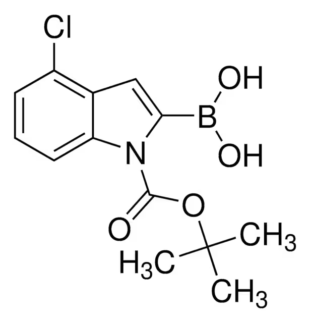 1-(tert-butoxycarbonyl)-4-chloro-1H-indol-2-yl-2-boronicacid structure, CAS 475102-11-5