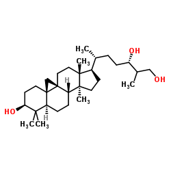 Cycloartane-3,24,25-triol structure, CAS 57586-98-8