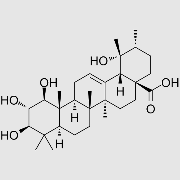1,2,3,19-Tetrahydroxy-12-ursen-28-oicacid structure, CAS 113558-03-5