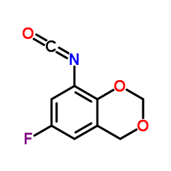 6-Fluoro-4H-1,3-benzodioxin-8-ylisocyanate structure, CAS 321309-30-2