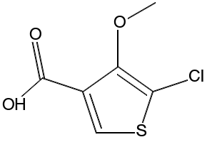 2-Chloro-3-methoxythiophene-4-carboxylicacid structure, CAS 133659-14-0