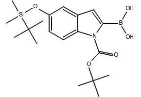 1-(tert-Butoxycarbonyl)-5-(tert-butyldimethylsilyloxy)-1H-indol-2-boronicacid structure, CAS 335649-61-1