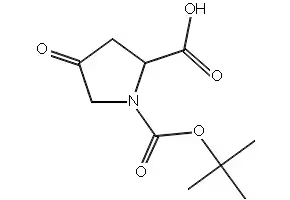 1-(tert-butoxycarbonyl)-4-oxopyrrolidine-2-carboxylicacid structure, CAS 876317-19-0