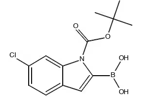1-(tert-butoxycarbonyl)-6-chloro-1H-indol-2-yl-2-boronicacid structure, CAS 352359-22-9
