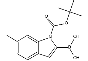 1-(tert-butoxycarbonyl)-6-methyl-1H-indol-2-yl-2-boronicacid structure, CAS 850568-51-3