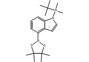 1-(tert-butyldimethylsilyl)-3-(4,4,5,5-tetramethyl-1,3,2-dioxaborolan-2-yl)-1H-indole structure, CAS 1111096-51-5