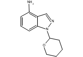 1-(tetrahydro-2H-pyran-2-yl)-1H-indazol-4-amine structure, CAS 1053655-57-4