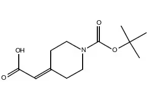 2-(1-(tert-butoxycarbonyl)piperidin-4-ylidene)aceticacid structure, CAS 193085-24-4