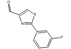 2-(3-fluorophenyl)thiazole-4-carbaldehyde structure, CAS 885279-20-9