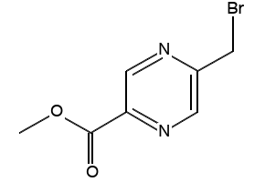 Methyl-5-(bromomethyl)pyrazine-2-carboxylate structure, CAS 193966-70-0