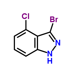 3-bromo-4-chloro-1H-indazole structure, CAS 885521-40-4