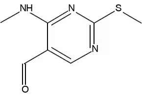 4-(methylamino)-2-(methylthio)pyrimidine-5-carbaldehyde structure, CAS 185040-32-8