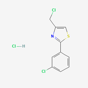 4-(chloromethyl)-2-(3-chlorophenyl)thiazolehydrochloride structure, CAS 690632-83-8