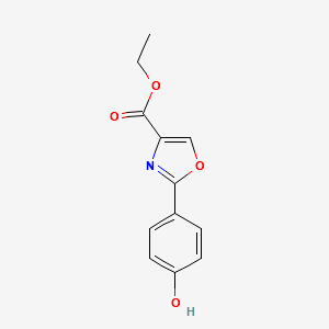 2-(4-Hydroxy-phenyl)-oxazole-4-carboxylicacidethylester structure, CAS 200400-76-6