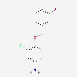 3-Chloro-4-(3-fluoro-benzyloxy)-phenylamine structure, CAS 202197-26-0
