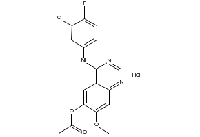 4-(3-chloro-4-fluorophenylamino)-7-methoxyquinazolin-6-ylacetate.HCL structure, CAS 184475-70-5