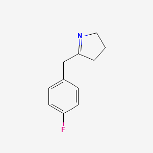 5-[(4-Fluorophenyl)methyl]-3,4-dihydro-2H-pyrrole structure, CAS 113700-23-5