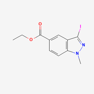 ethyl3-iodo-1-methyl-1H-indazole-5-carboxylate structure, CAS 1092351-68-2