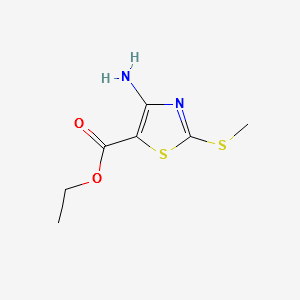 ethyl4-amino-2-(methylthio)thiazole-5-carboxylate structure, CAS 39736-29-3