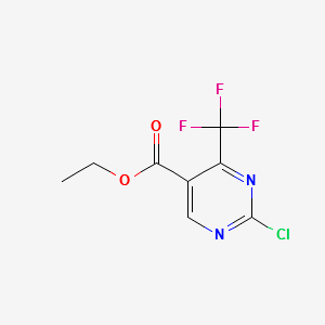 ethyl2-chloro-4-(trifluoromethyl)pyrimidine-5-carboxylate structure, CAS 187035-79-6