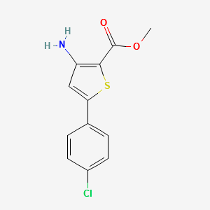 Methyl3-amino-5-(4-chlorophenyl)thiophene-2-carboxylate structure, CAS 91076-93-6