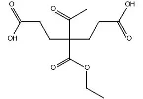 4-Acetyl-4-(ethoxycarbonyl)heptanedioicacid structure, CAS 72653-14-6