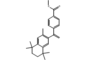 Benzoicacid,4-[1-(5,6,7,8-tetrahydro-3,5,5,8,8-pentamethyl-2-naphthalenyl)ethenyl]-,methylester structure, CAS 153559-48-9