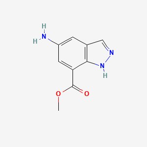 methyl5-amino-1H-indazole-7-carboxylate structure, CAS 885272-09-2