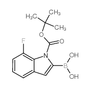 N-(BOC)-7-fluoroindole-2-boronicacid structure, CAS 1000068-65-4