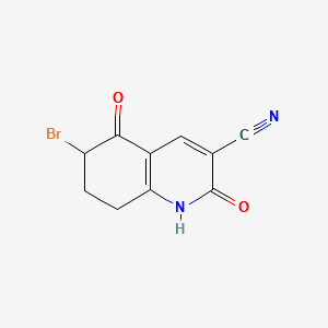 6-bromo-1,2,5,6,7,8-hexahydro-2,5-dioxoquinoline-3-carbonitrile structure, CAS 107955-83-9