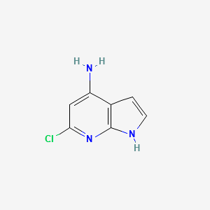 6-chloro-1H-pyrrolo[2,3-b]pyridin-4-amine structure, CAS 1000340-80-6