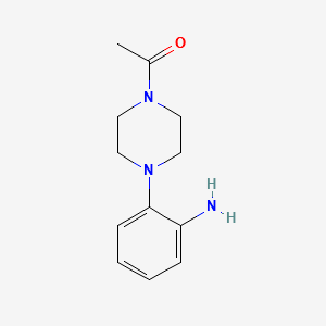 1-(4-(2-aminophenyl)piperazin-1-yl)ethanone structure, CAS 91646-45-6