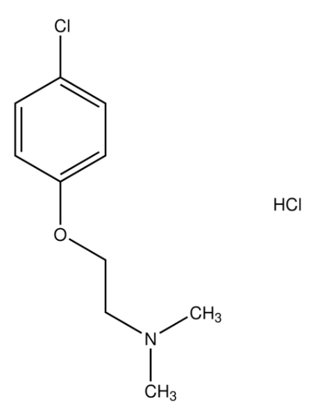 2-(4-chlorophenoxy)-N,N-dimethylethanamine structure, CAS 2401-47-0