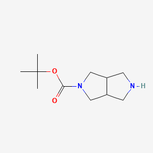tert-butylhexahydropyrrolo[3,4-c]pyrrole-2(1H)-carboxylate structure, CAS 141449-85-6