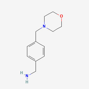 4-Morpholino-4ylmethylbenzylamine structure, CAS 91271-84-0