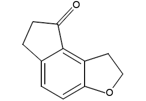 1,2,6,7-tetrahydroindeno[5,4-b]furan-8-one structure, CAS 196597-78-1