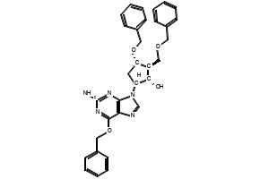 (1S,2S,3S,5S)-5-(2-Amino-6-(benzyloxy)-9H-purin-9-yl)-3-(benzyloxy)-2-(benzyloxymethyl)cyclopentanol structure, CAS 142217-77-4
