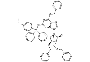 (2R,3S,5S)-3-(Benzyloxy)-5-[2-[[(4-methoxyphenyl)diphenylmethyl]amino]-6-(phenylmethoxy)-9H-purin-9-yl]-2-(benzyloxymethyl)cyclopentanol structure, CAS 142217-78-5