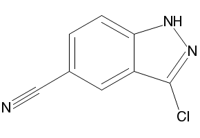 3-chloro-1H-indazole-5-carbonitrile structure, CAS 1000341-16-1