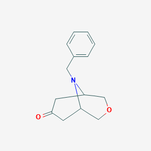 9-benzyl-3-oxa-9-azabicyclo[3.3.1]nonan-7-one structure, CAS 81514-40-1