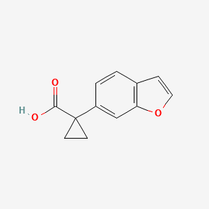 1-(benzofuran-6-yl)cyclopropanecarboxylicacid structure, CAS 945244-38-2