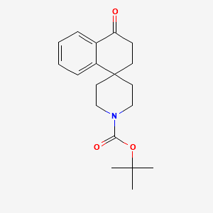 tert-butyl4-oxo-3,4-dihydro-2H-spiro[naphthalene-1,4'-piperidine]-1'-carboxylate structure, CAS 948034-21-7