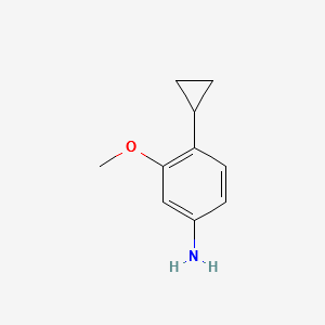 4-cyclopropyl-3-methoxyaniline structure, CAS 1233531-34-4