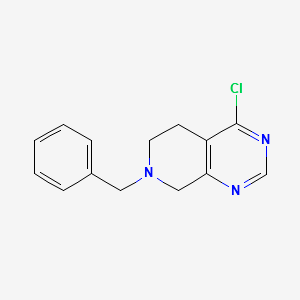7-benzyl-4-chloro-5,6,7,8-tetrahydropyrido[3,4-d]pyrimidine structure, CAS 192869-80-0