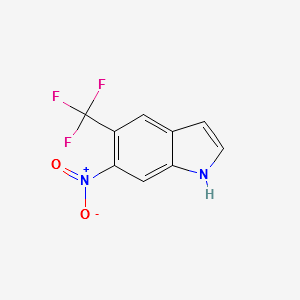 6-nitro-5-(trifluoromethyl)-1H-indole structure, CAS 1236060-61-9